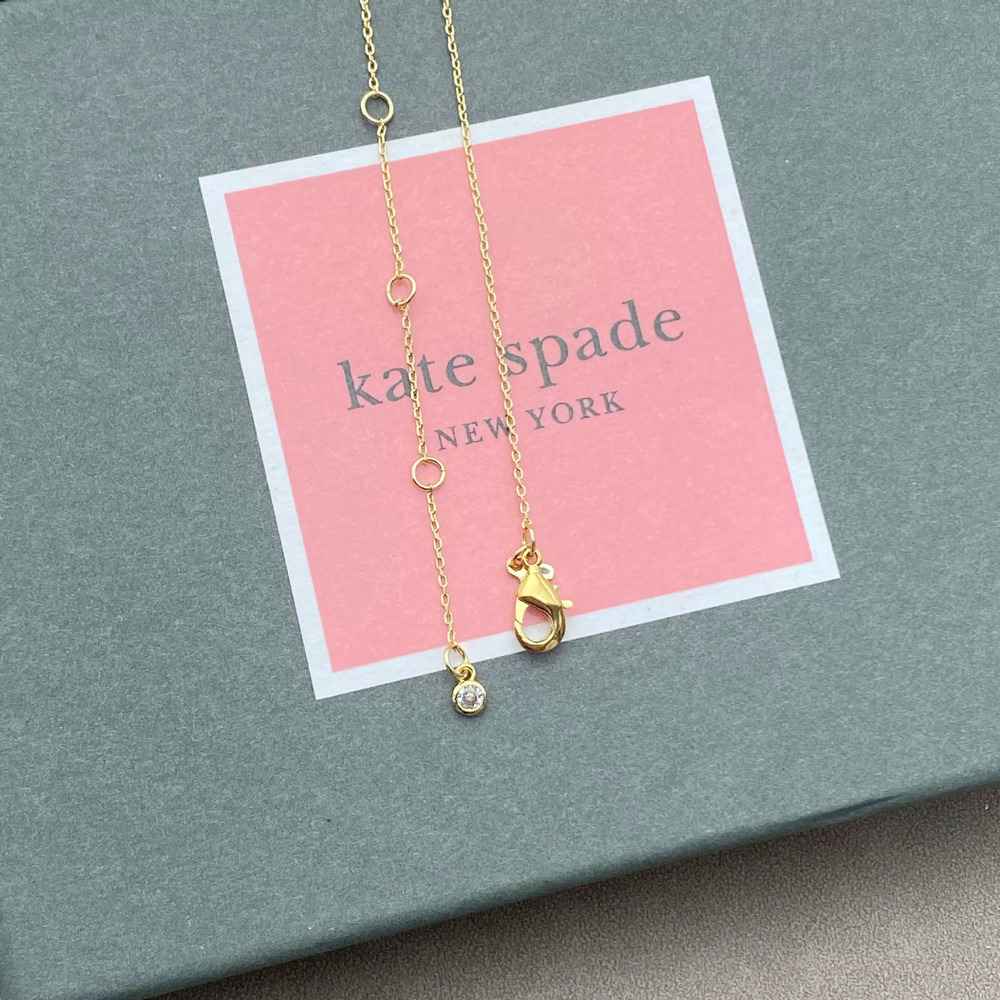 kate spade Enamel Inlaid Flower Full Diamond Dragon Metal Necklace - Picture 2 of 6